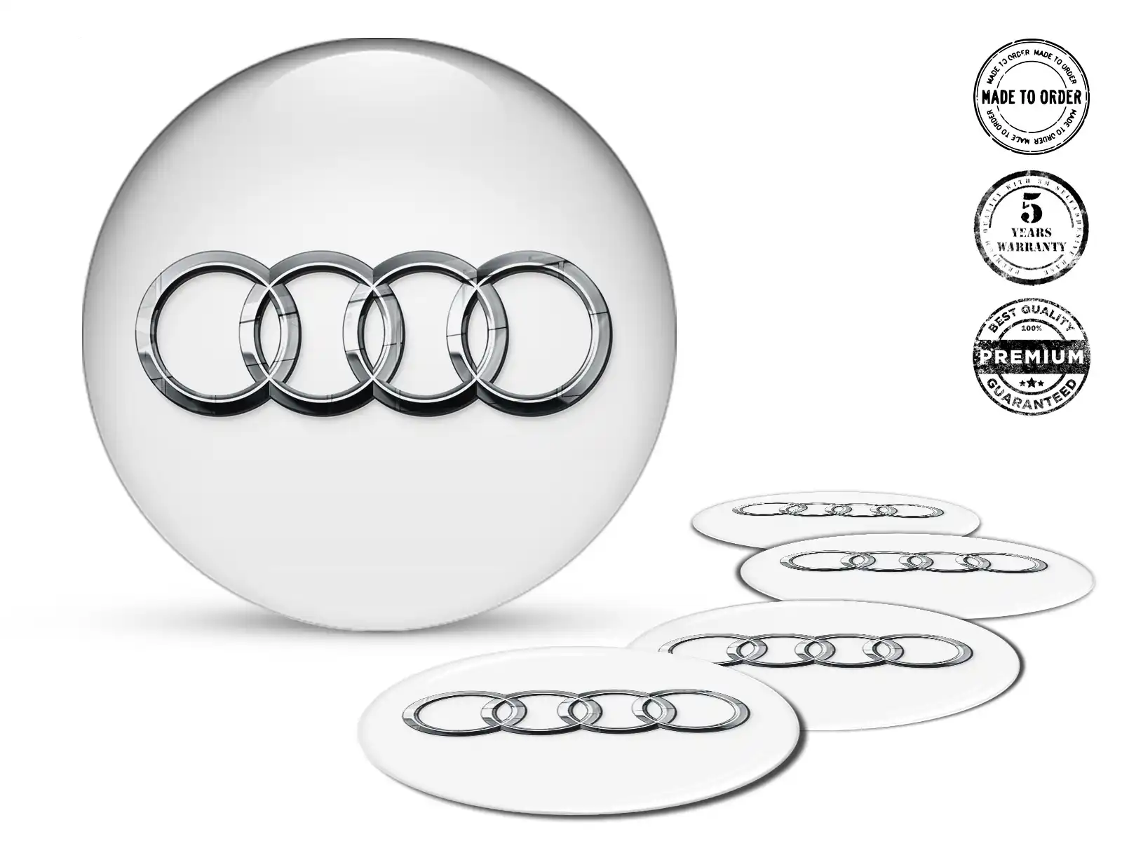 Audi Calcomanías de Aro Estilo Insignias de Rueda Lujo